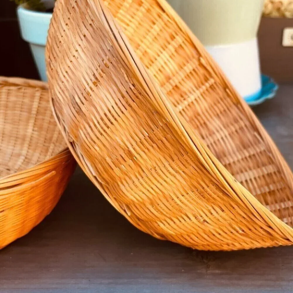 Woven Vintage Baskets Bowl Plants